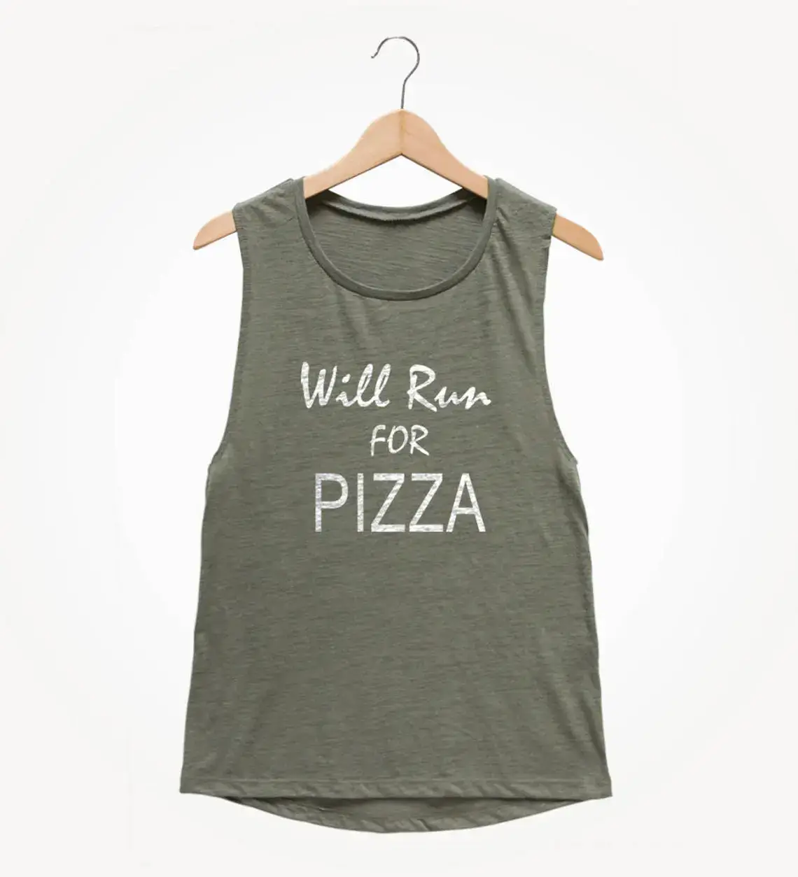 Will Run For Pizza Muscle Tee